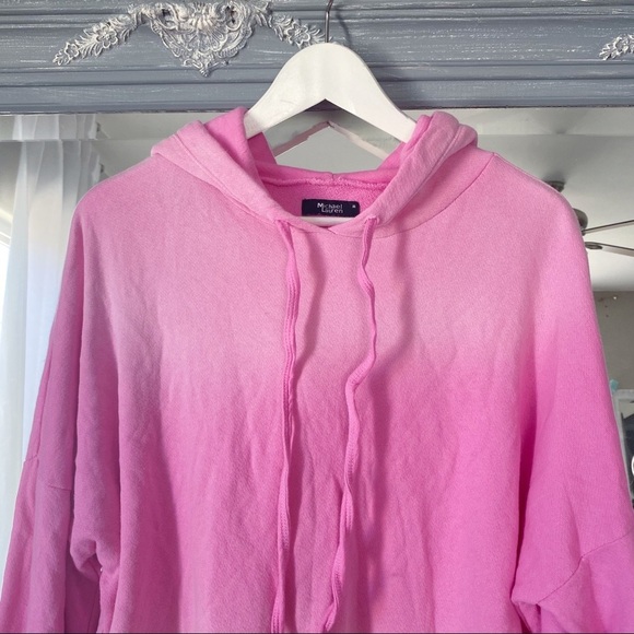 NWT Michael Lauren Gower Sweatshirt Drawstring Hoodie Sweater Pullover Pink M - Picture 8 of 11
